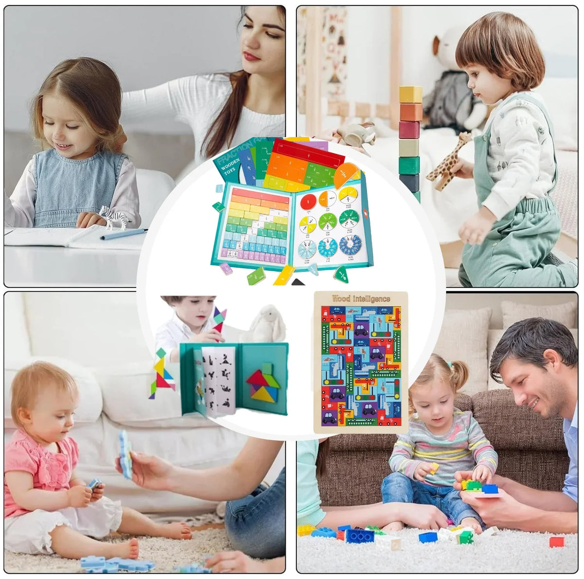 Magnetic Fractions Book - Montessori Learning for Kids