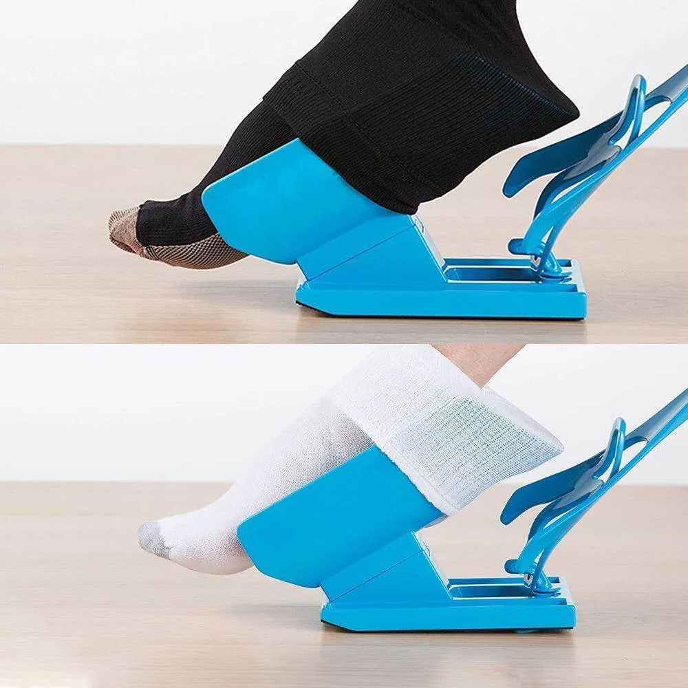 Compression Stocking Aid with Handle and Shoehorn