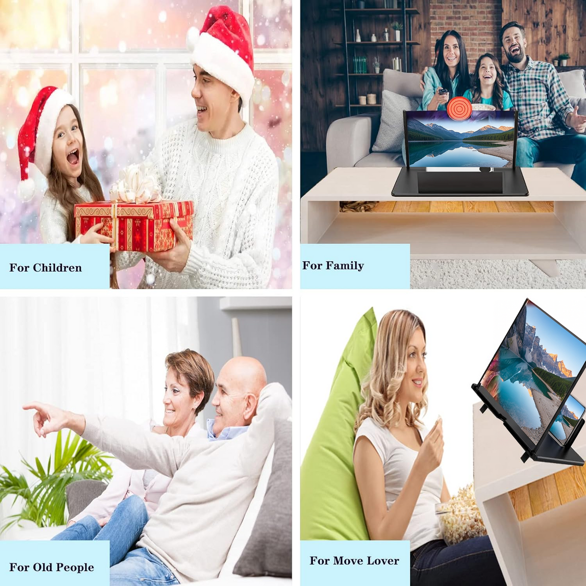 Phone screen magnifier for children, family and older users