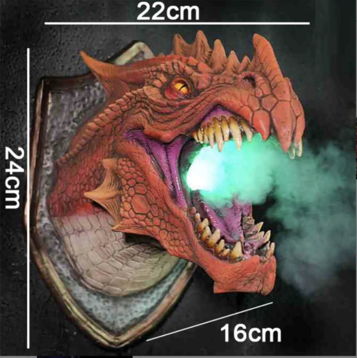 LED Dinosaur Head Wall Decor with Smoke Effect