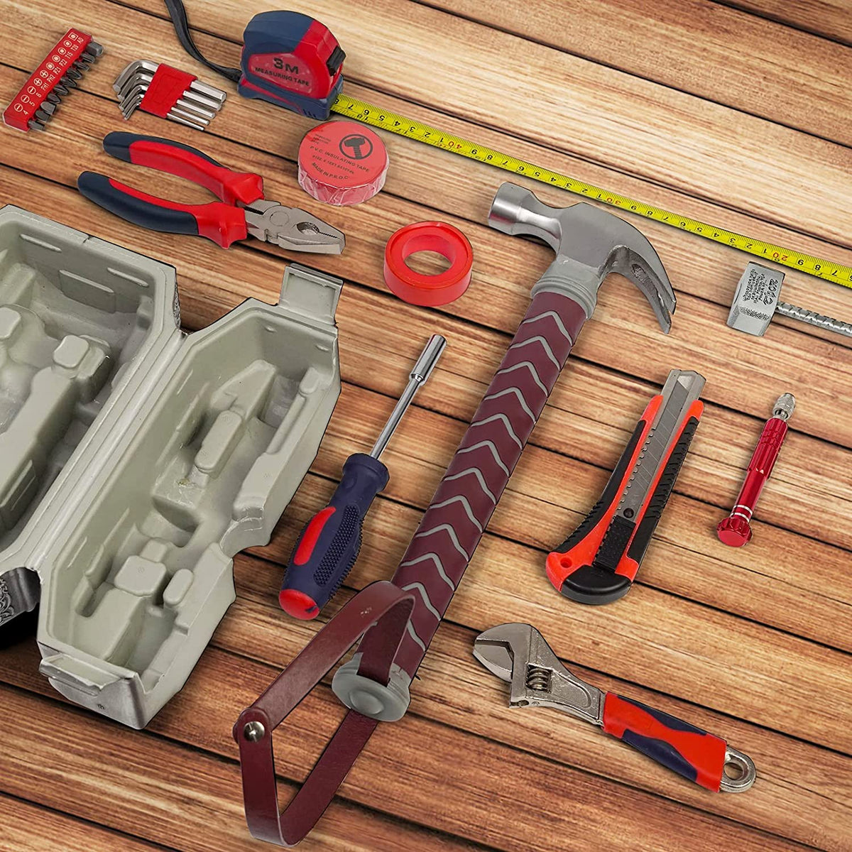Hammer Shaped Tool Storage Box with Portable Handle
