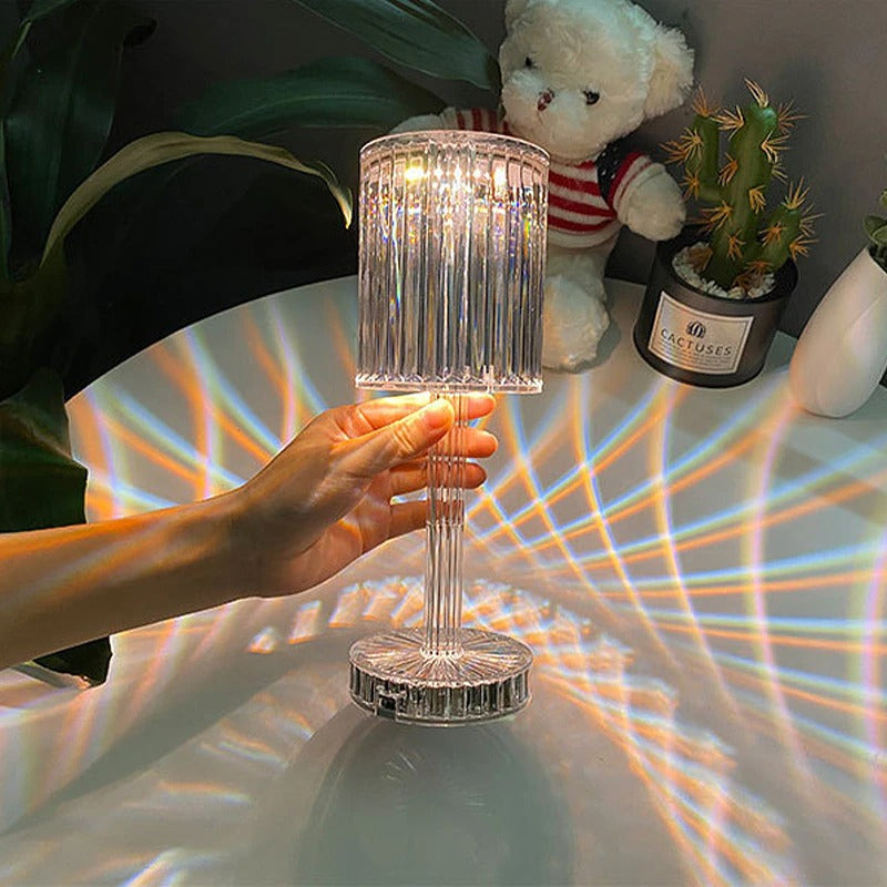 Touch Control Crystal Lamp with Dimmable Light