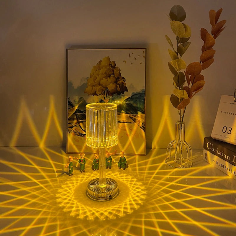 Touch Control Crystal Lamp with Dimmable Light