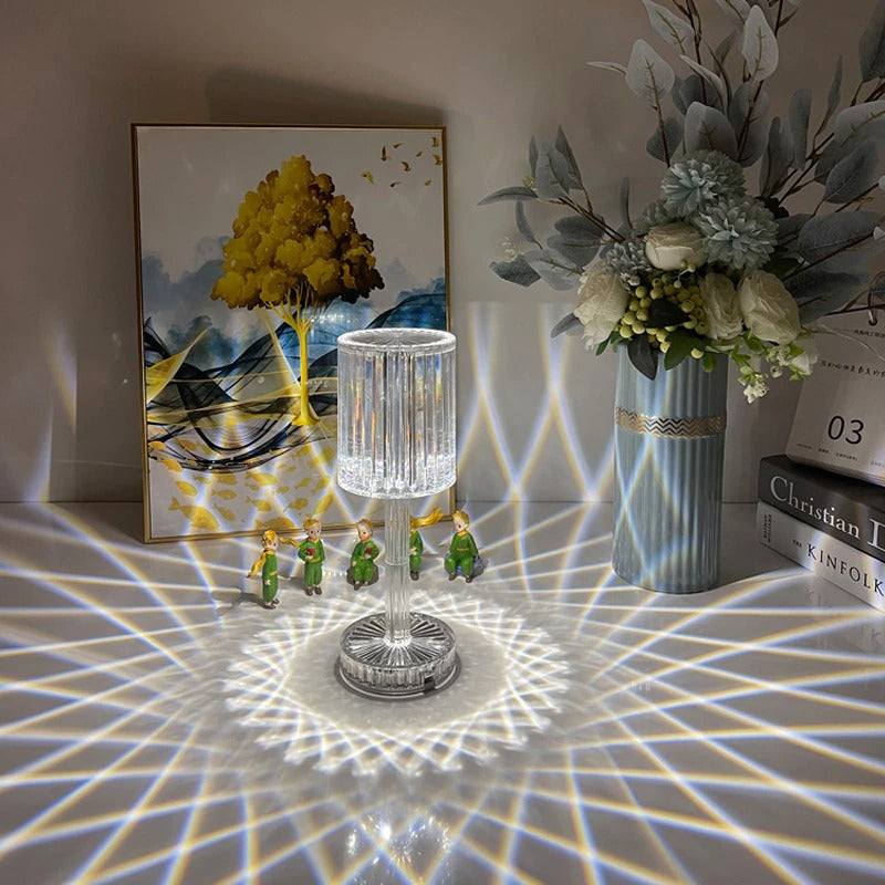 Touch Control Crystal Lamp with Dimmable Light