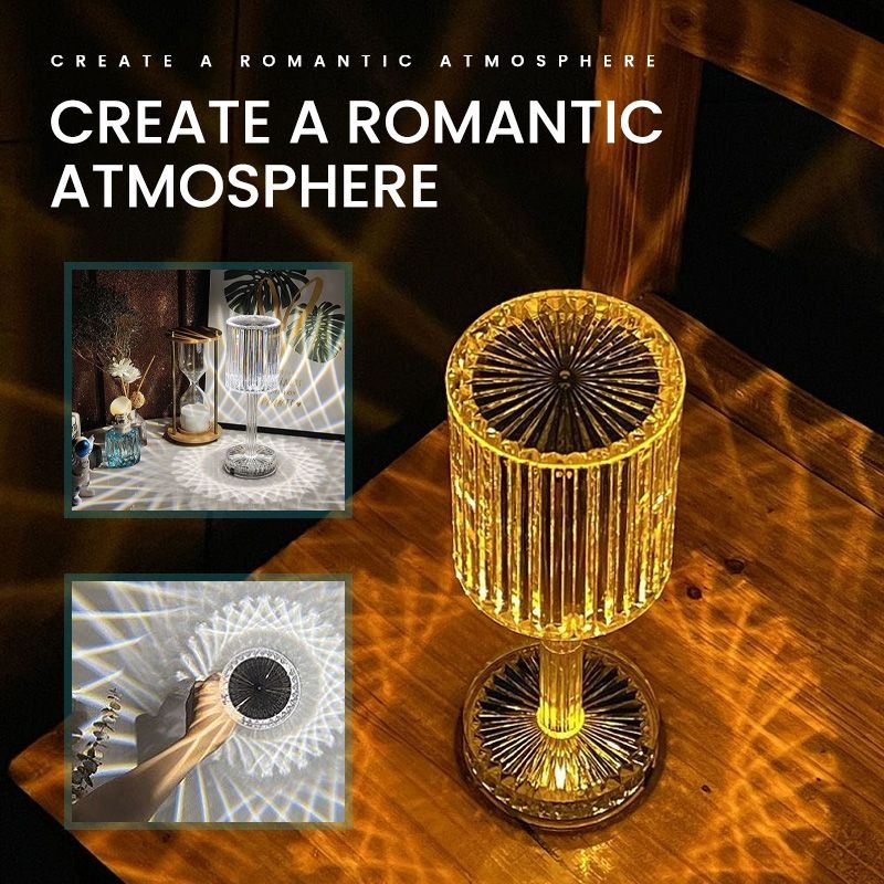 Touch Control Crystal Lamp with Dimmable Light