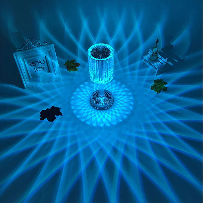 Touch Control Crystal Lamp with Dimmable Light